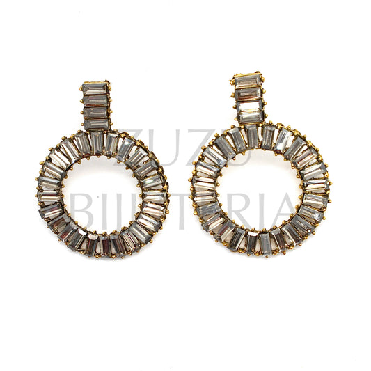 Earring with Zirconia 54mm x 40mm - Copper