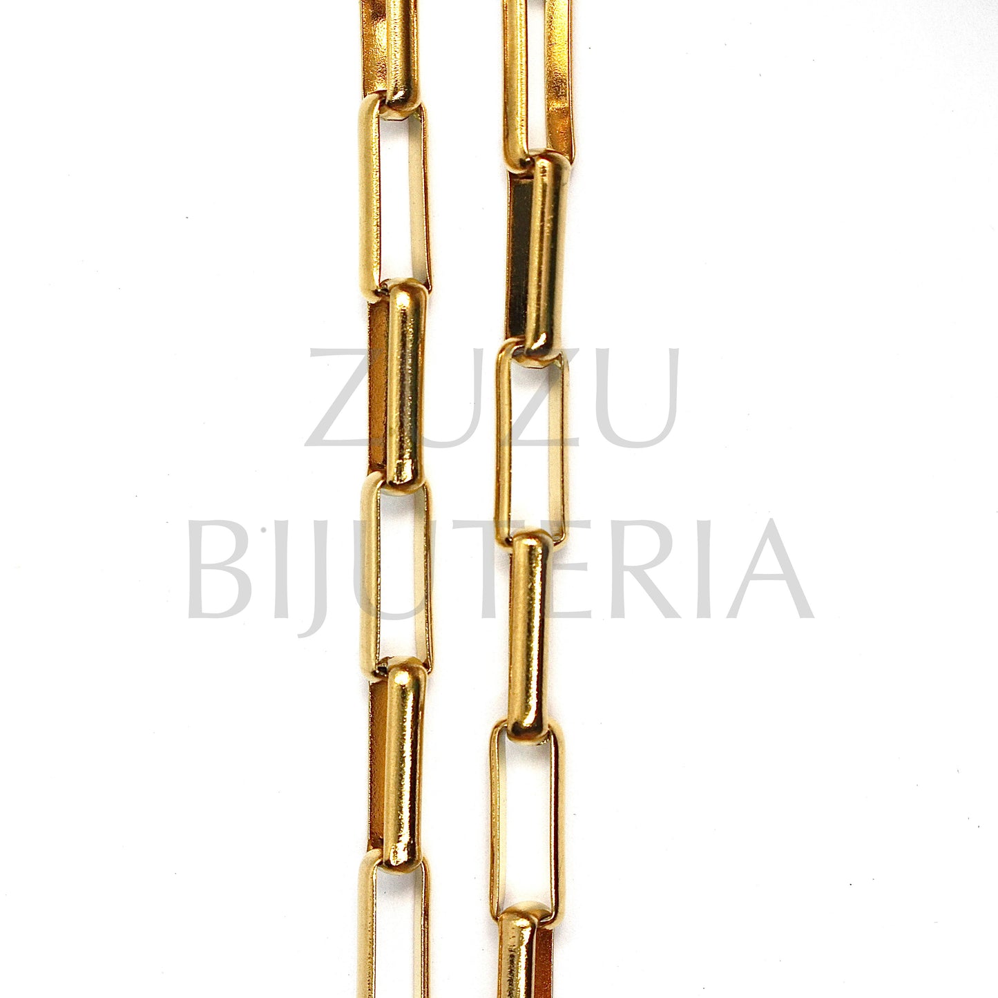 Corrente Elo Retangular Dourado 14mm x 5mm - Aço Inox