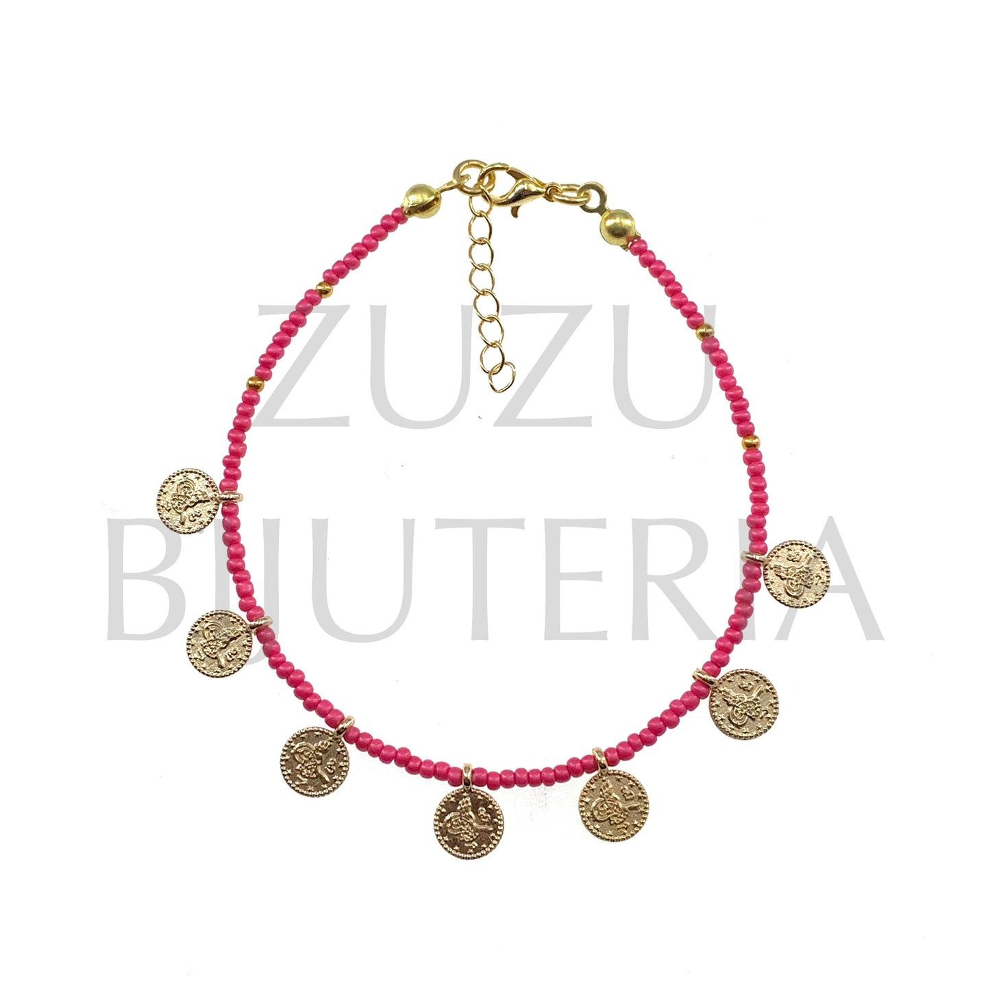 Pulseira Turca com Missangas 2mm (18cm + 3cm)