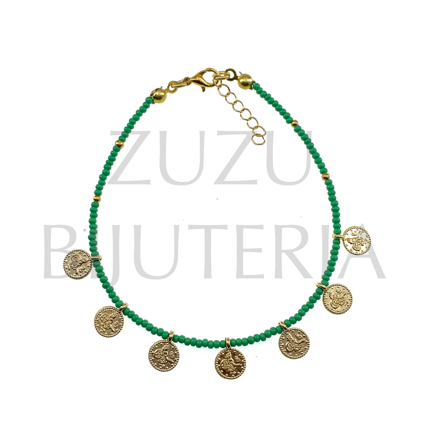 Pulseira Turca com Missangas 2mm (18cm + 3cm)