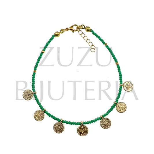 Pulseira Turca com Missangas 2mm (18cm + 3cm)