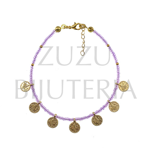 Pulseira Turca com Missangas 2mm (18cm + 3cm)