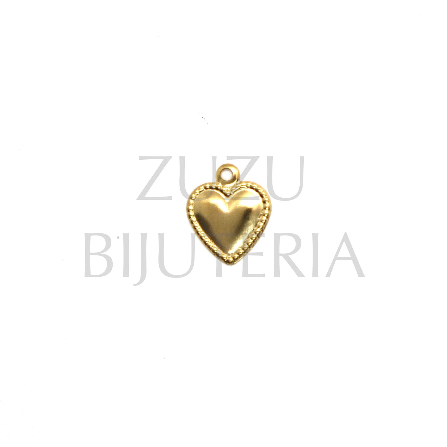 Golden Heart Pendant 9mm x 8mm - Stainless Steel