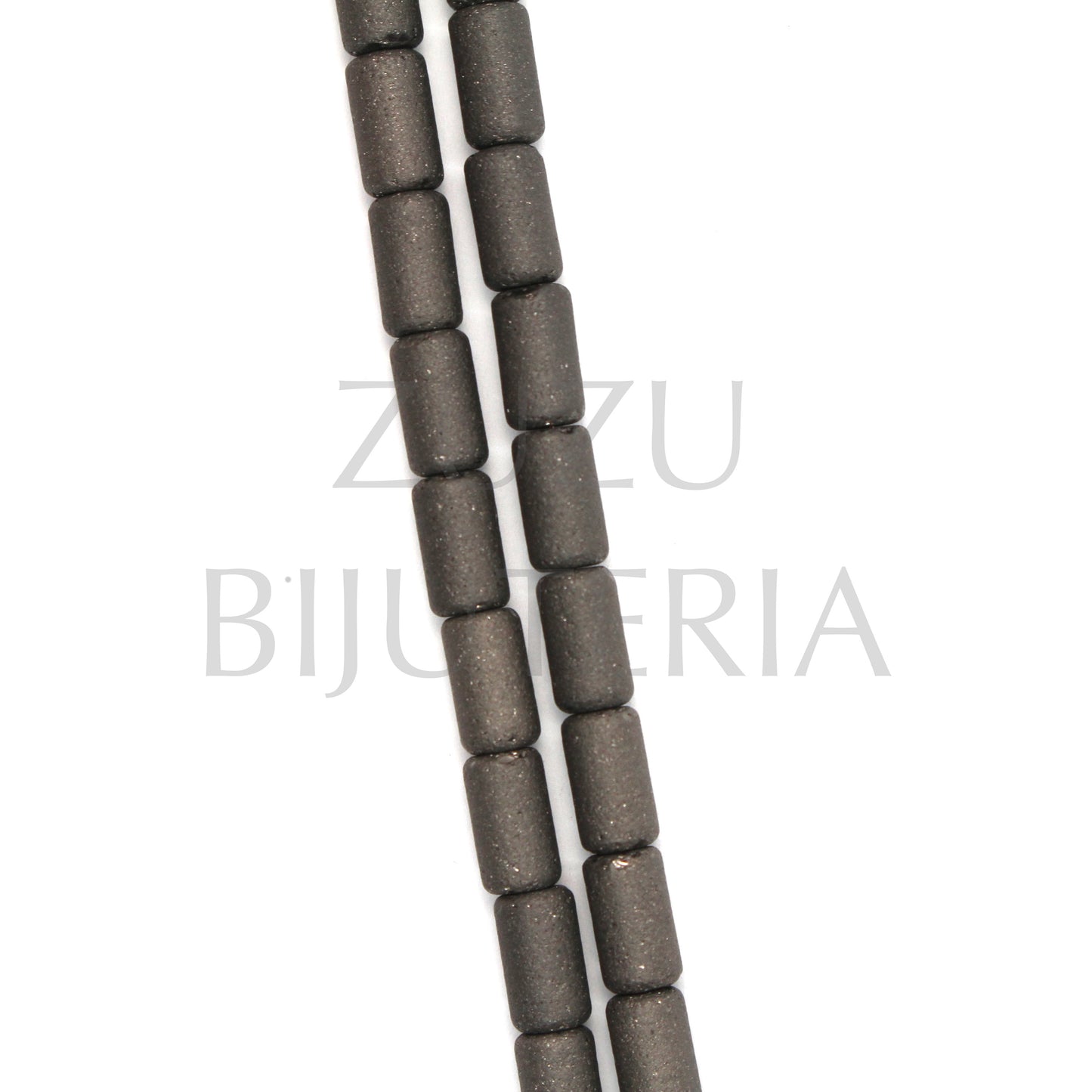 Fiada Contas Mate 7.5mm x 4.5mm (comprimento 58cm) - Cinzento