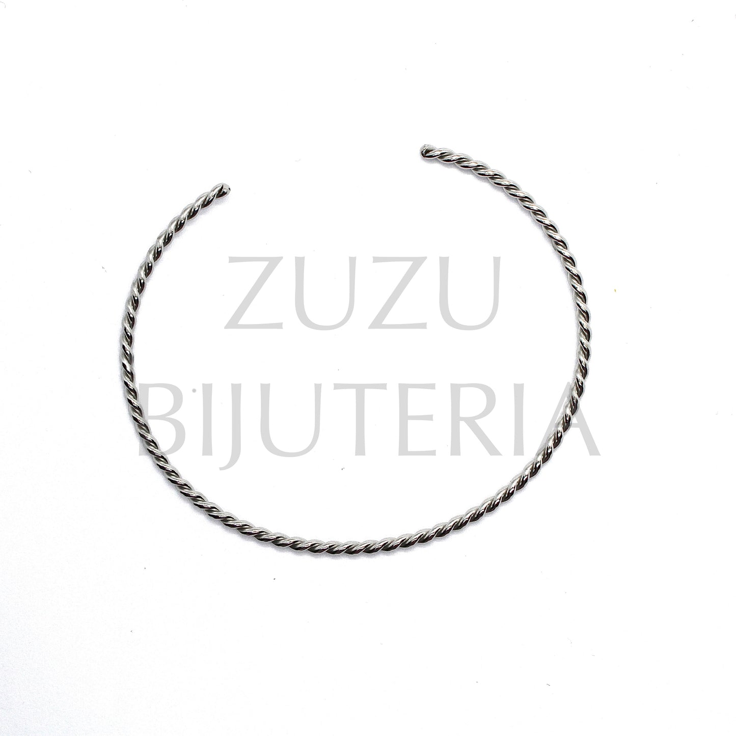 Twisted Silver Slave Bracelet - Stainless Steel