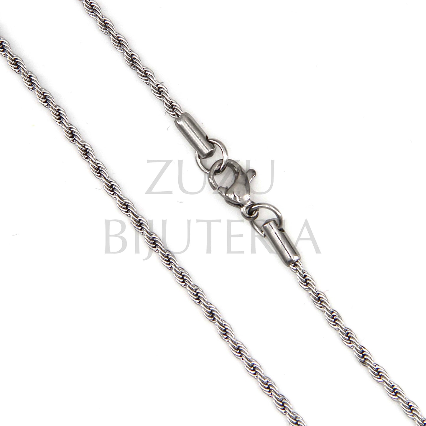 Silver Mesh Necklace Size 2mm - Stainless Steel