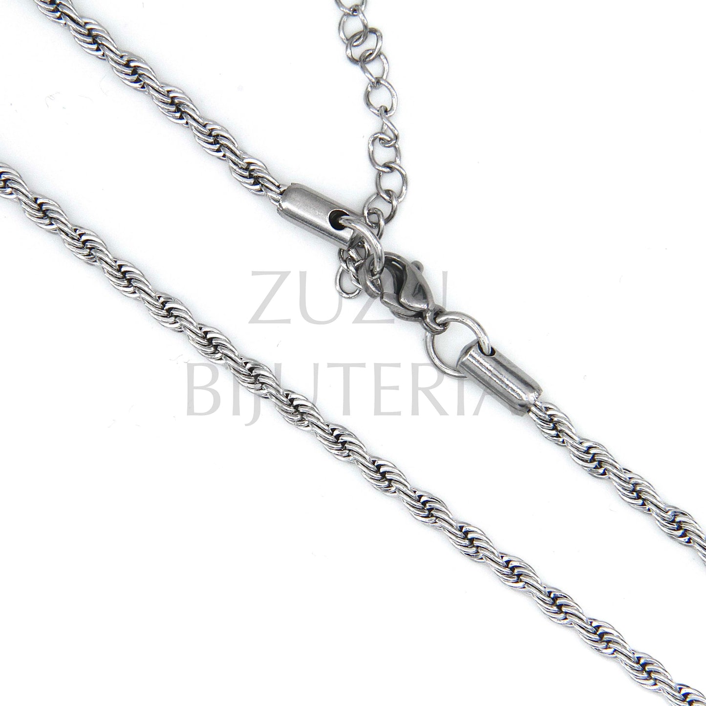 Silver Mesh Necklace Size 3mm - Stainless Steel