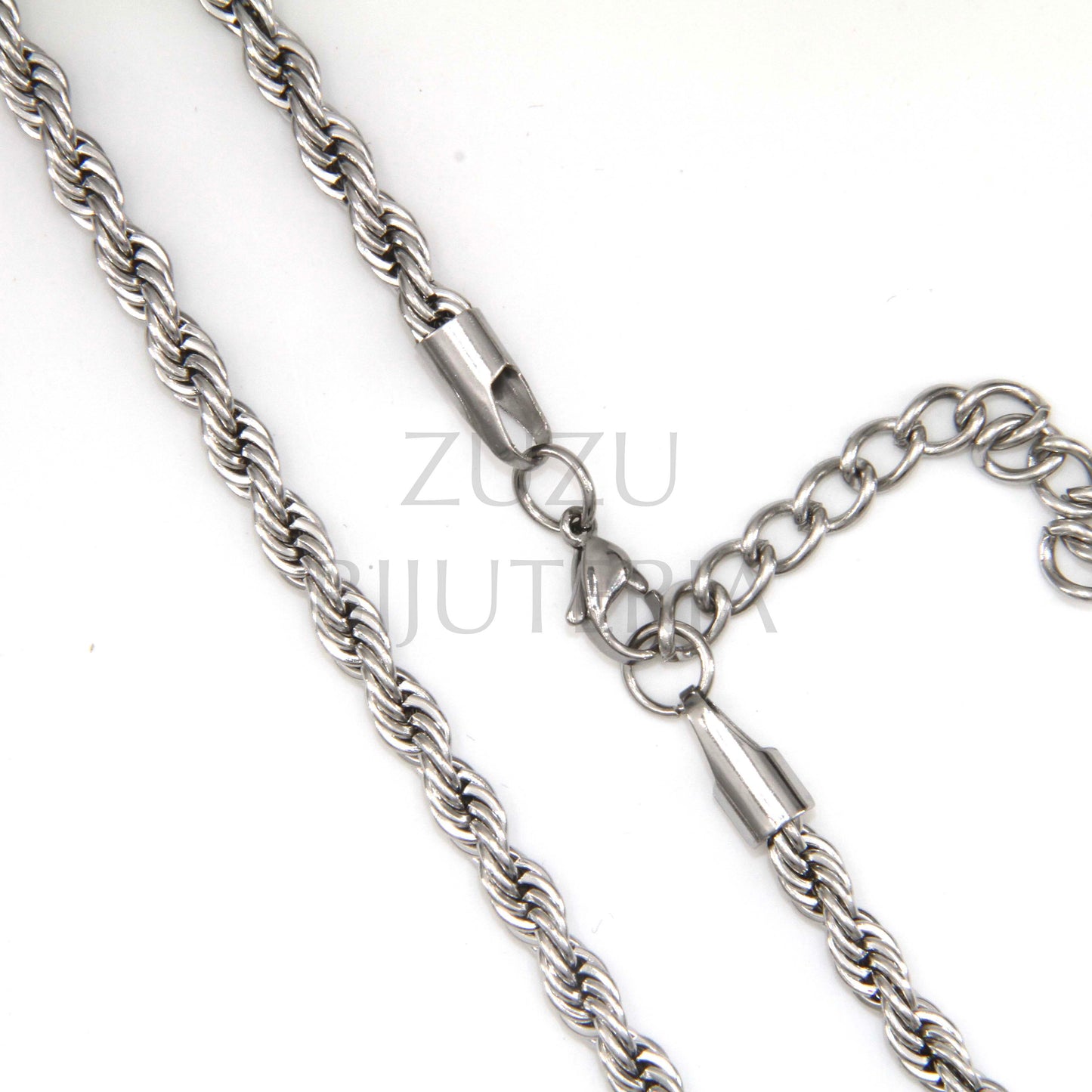 Silver Mesh Necklace Size 5mm - Stainless Steel