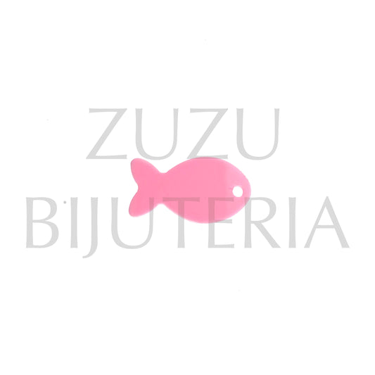 Light Pink Fish Pendant 14mm x 25mm - Acrylic