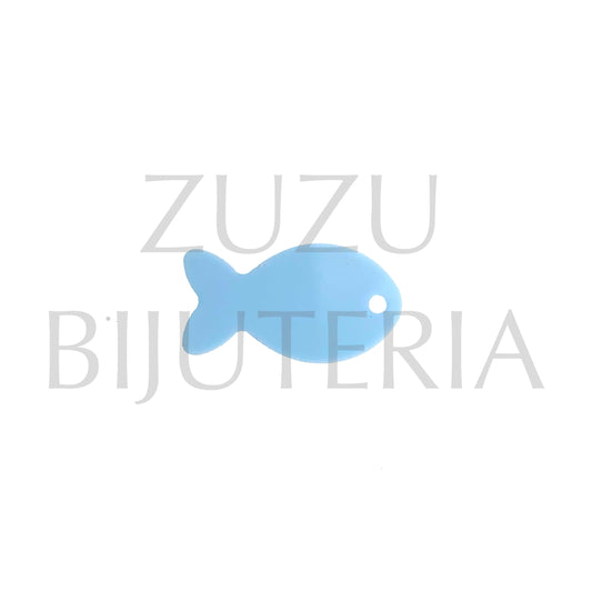 Light Blue Fish Pendant 14mm x 25mm - Acrylic