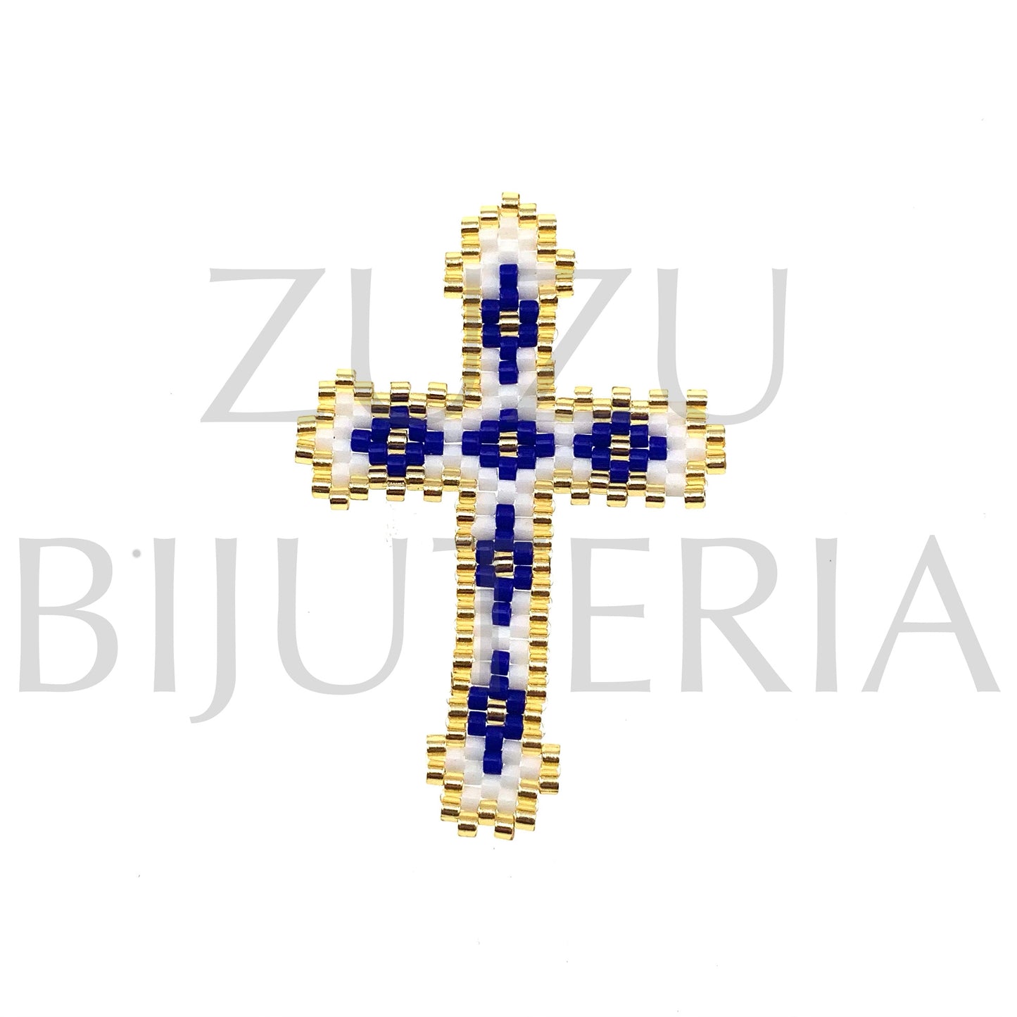 Pendente Cruz 44mm x 30mm - Missangas Miyuki