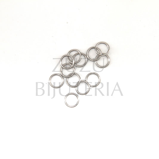Silver Ring 8mm x 1mm (50 pieces) - Stainless Steel