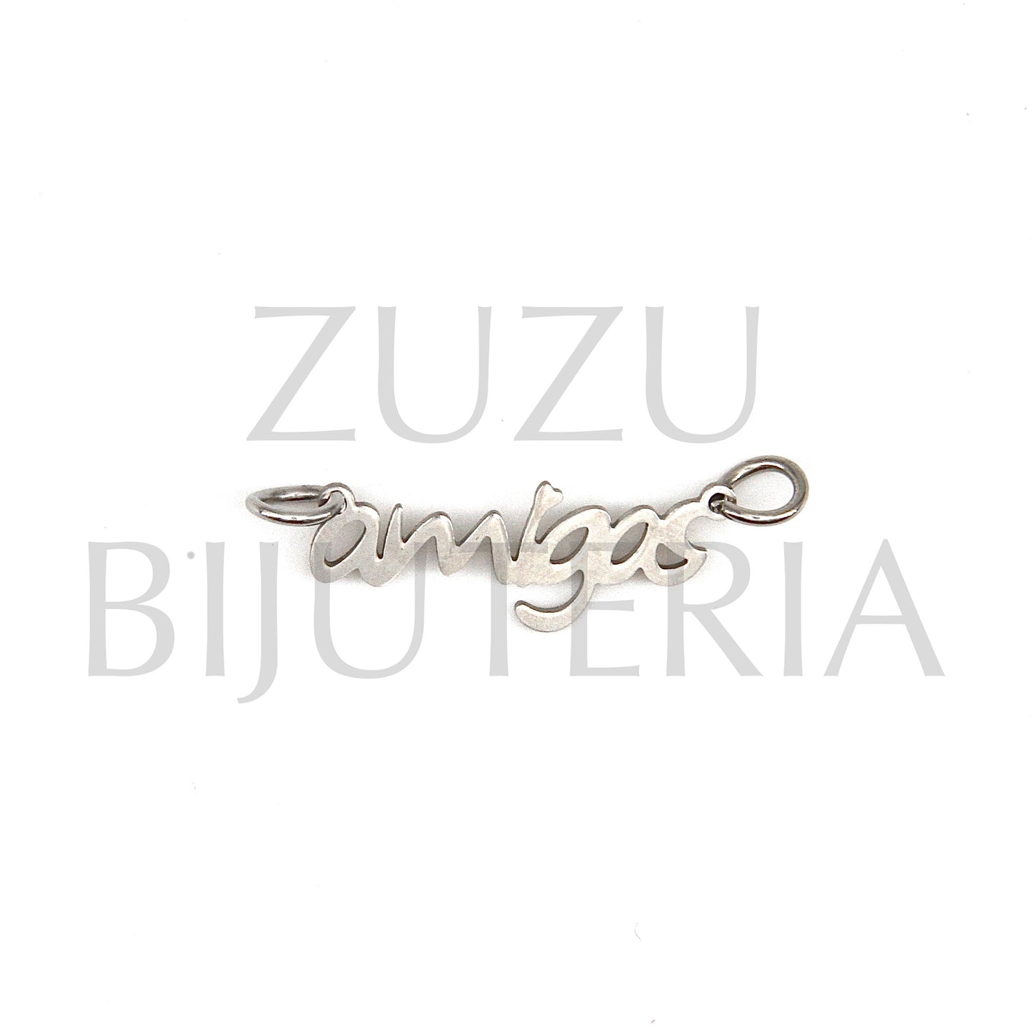 Pendant Amigas Silver 25mm x 9mm - Stainless Steel