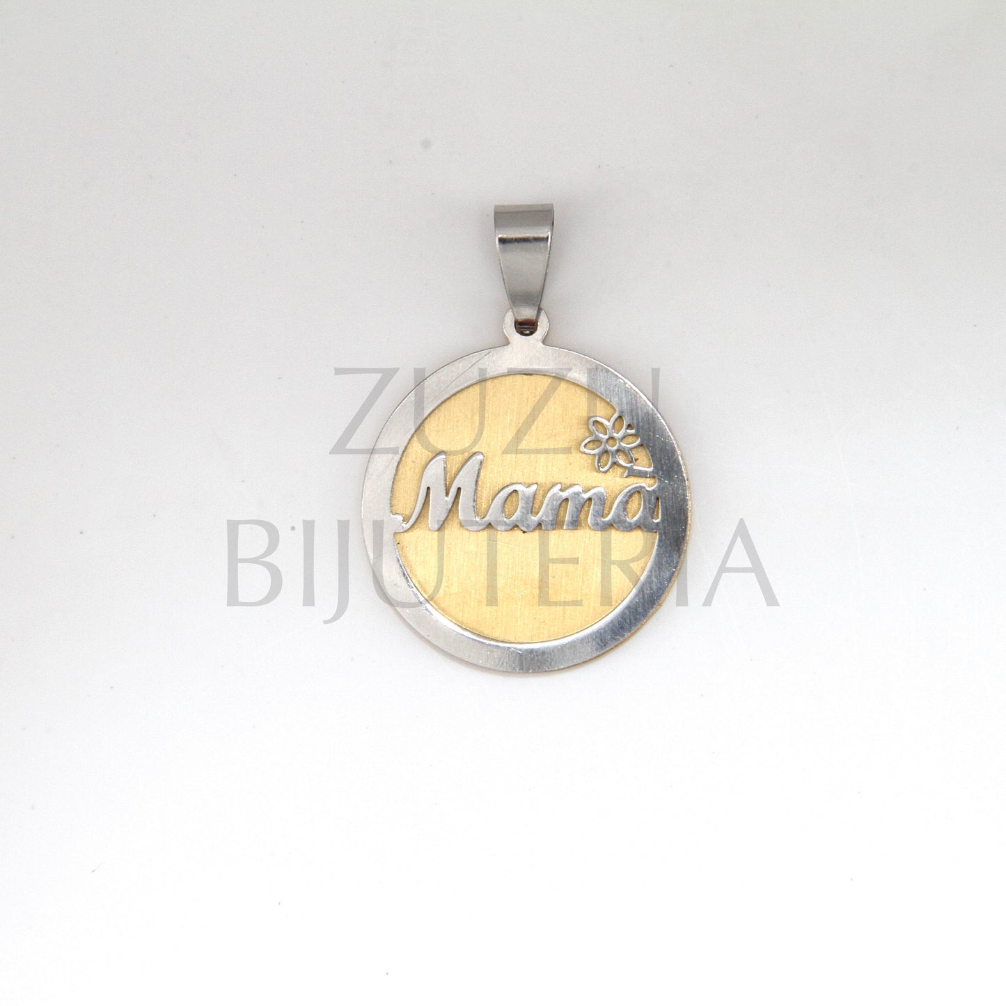 Pendente Mãe Dourado/Prateado 24mm - Aço Inox