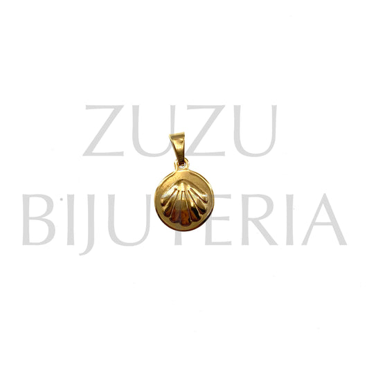 Pendente Concha Dourado 11mm - Aço Inox