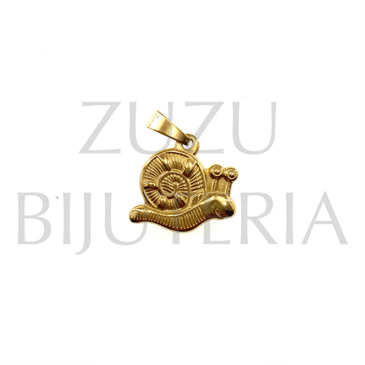 Pendente Caracol Dourado 15mm x 21mm - Aço Inox