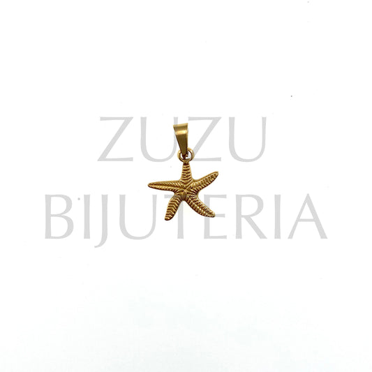 Pendente Estrela do Mar Dourado 15mm - Aço Inox