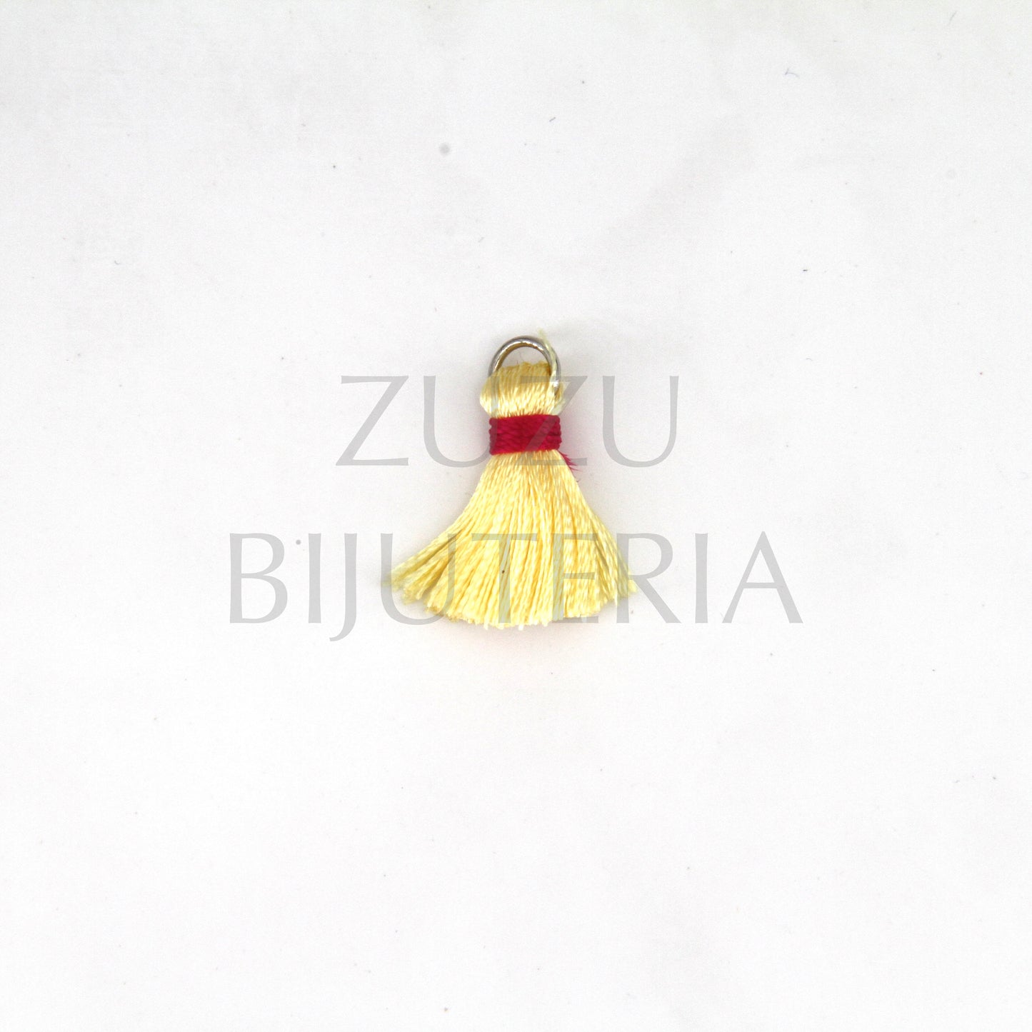 Borla/Franja Amarelo/Rosa 22mm x 12mm