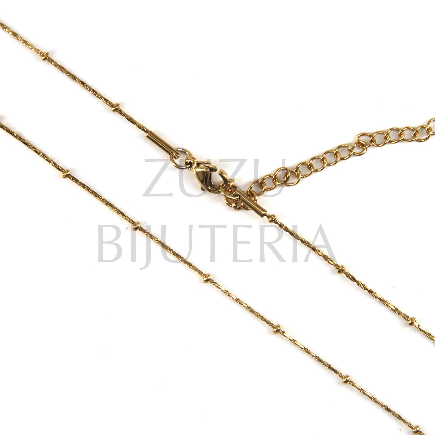 0.7mm Necklace with 1.6mm Polka Dots (44cm+5cm) - Stainless Steel