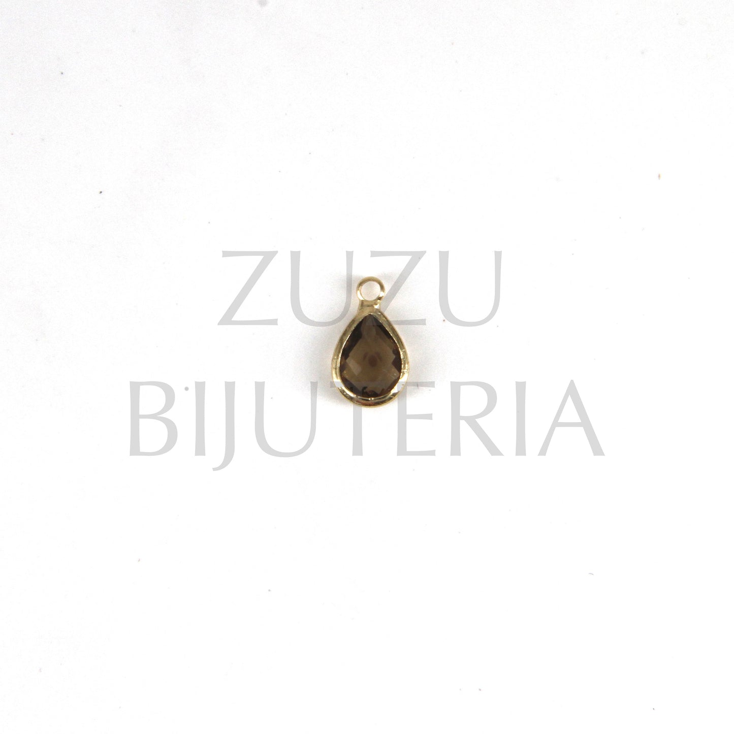 Pendente Gota 11mm x 6.5mm - Vidro e Cobre