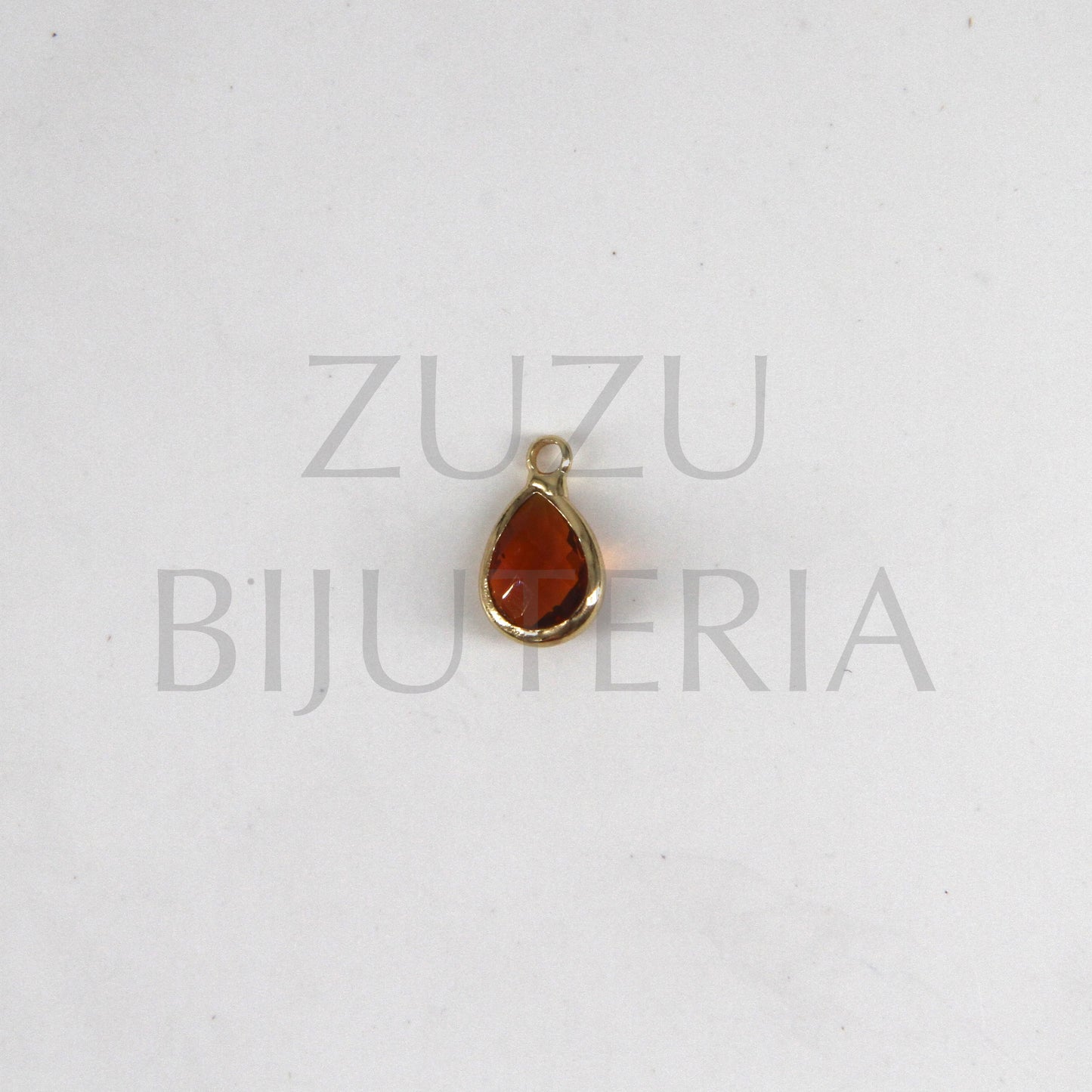 Pendente Gota 11mm x 6.5mm - Vidro e Cobre