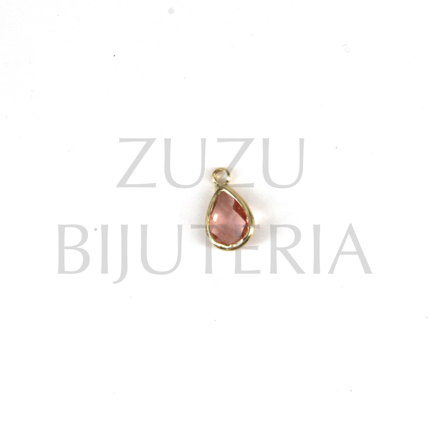 Pendente Gota 11mm x 6.5mm - Vidro e Cobre