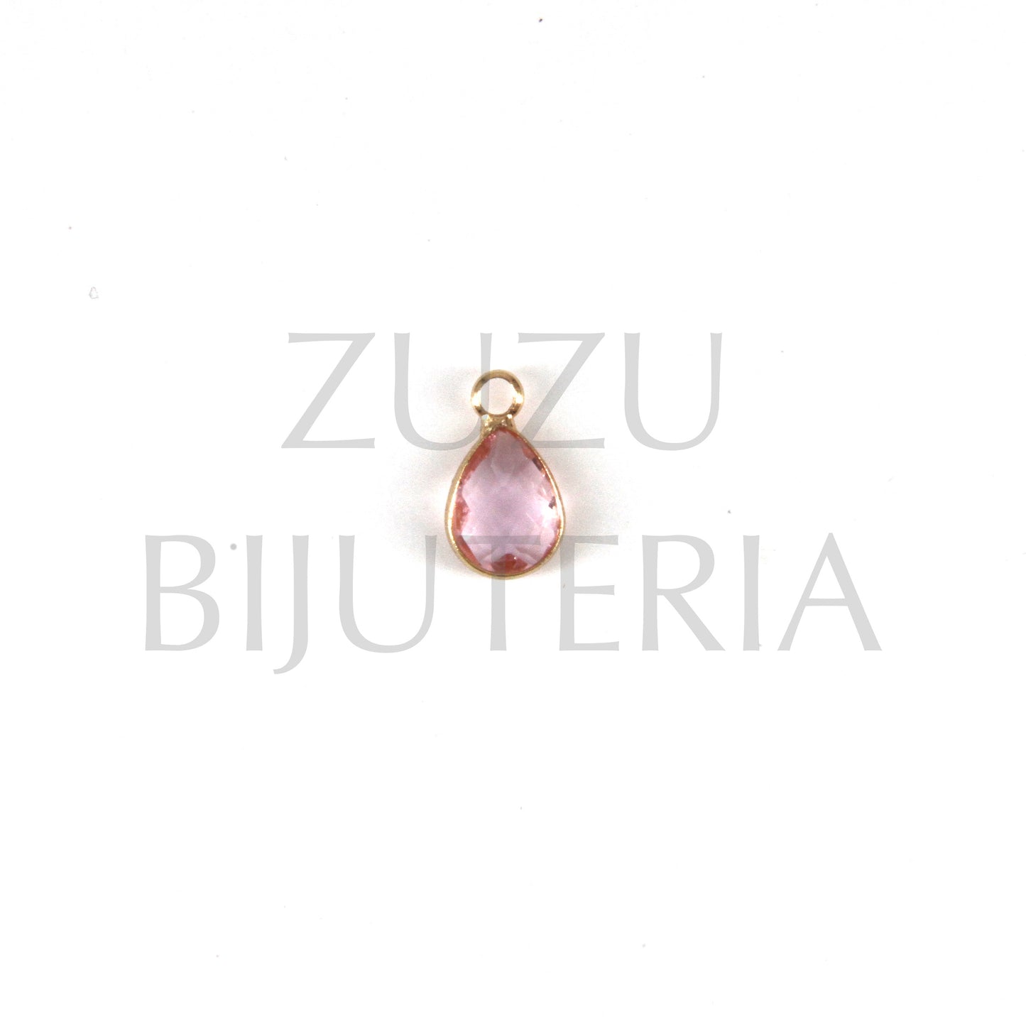 Pendente Gota 11mm x 6.5mm - Vidro e Cobre