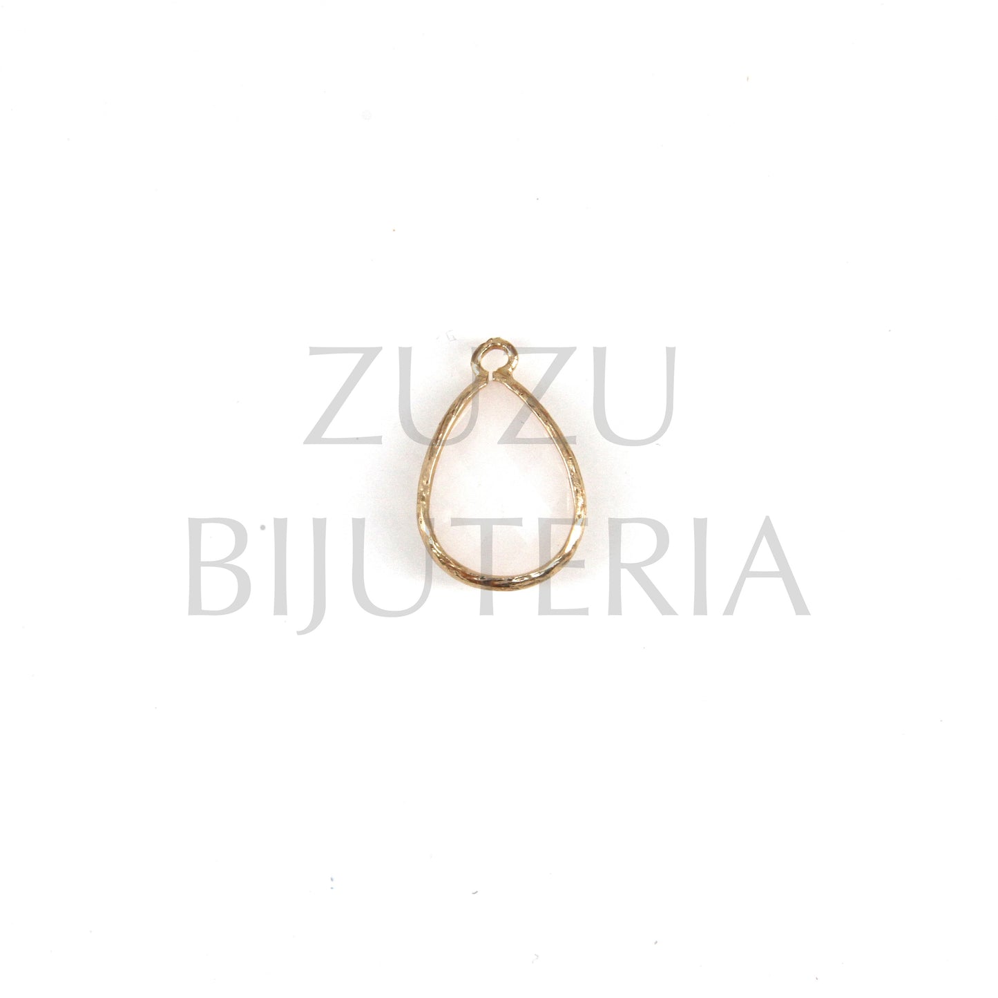 Pendente Gota 23.5mm x 15.5mm - Vidro e Cobre