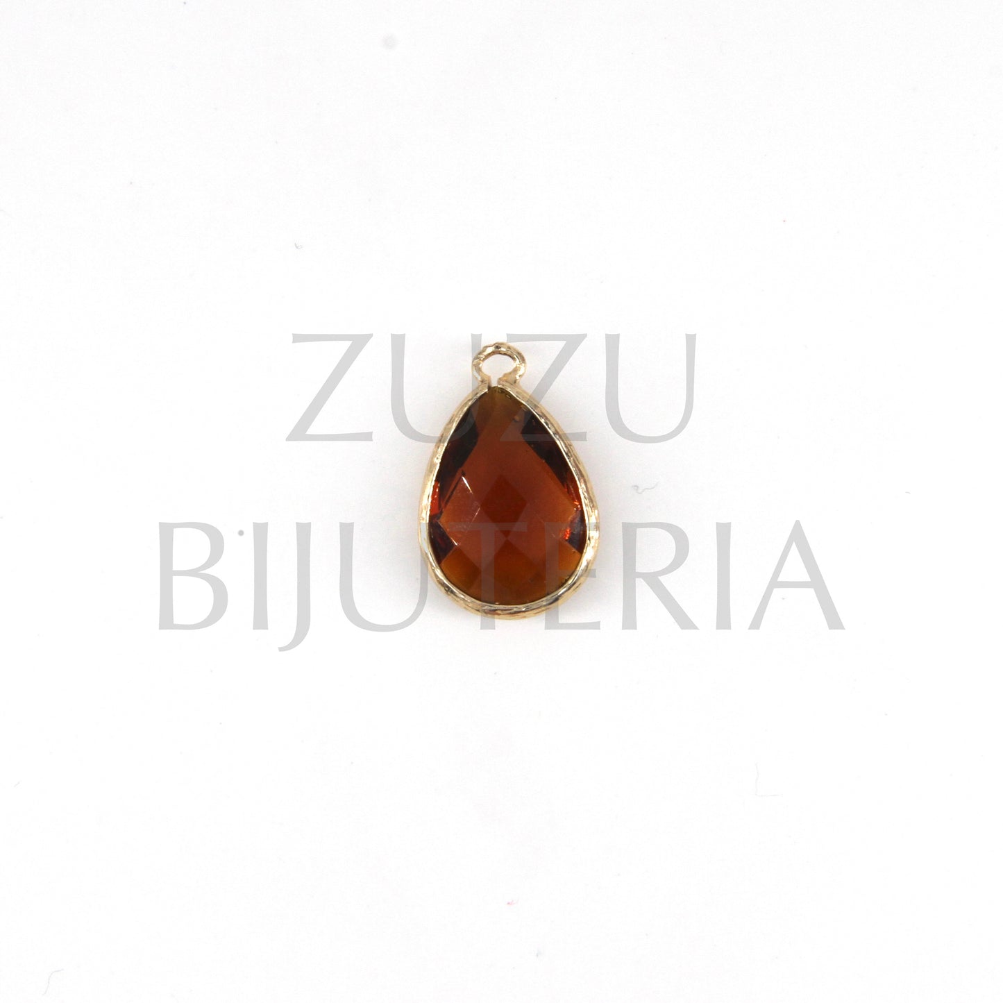 Pendente Gota 23.5mm x 15.5mm - Vidro e Cobre