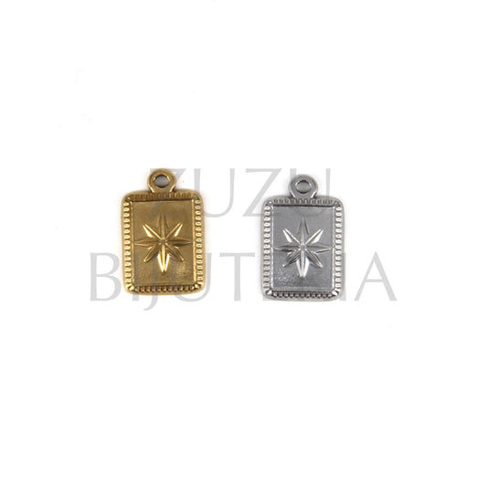 Pendente Rosa dos Ventos Dourado 19mm x 12mm - Aço Inox