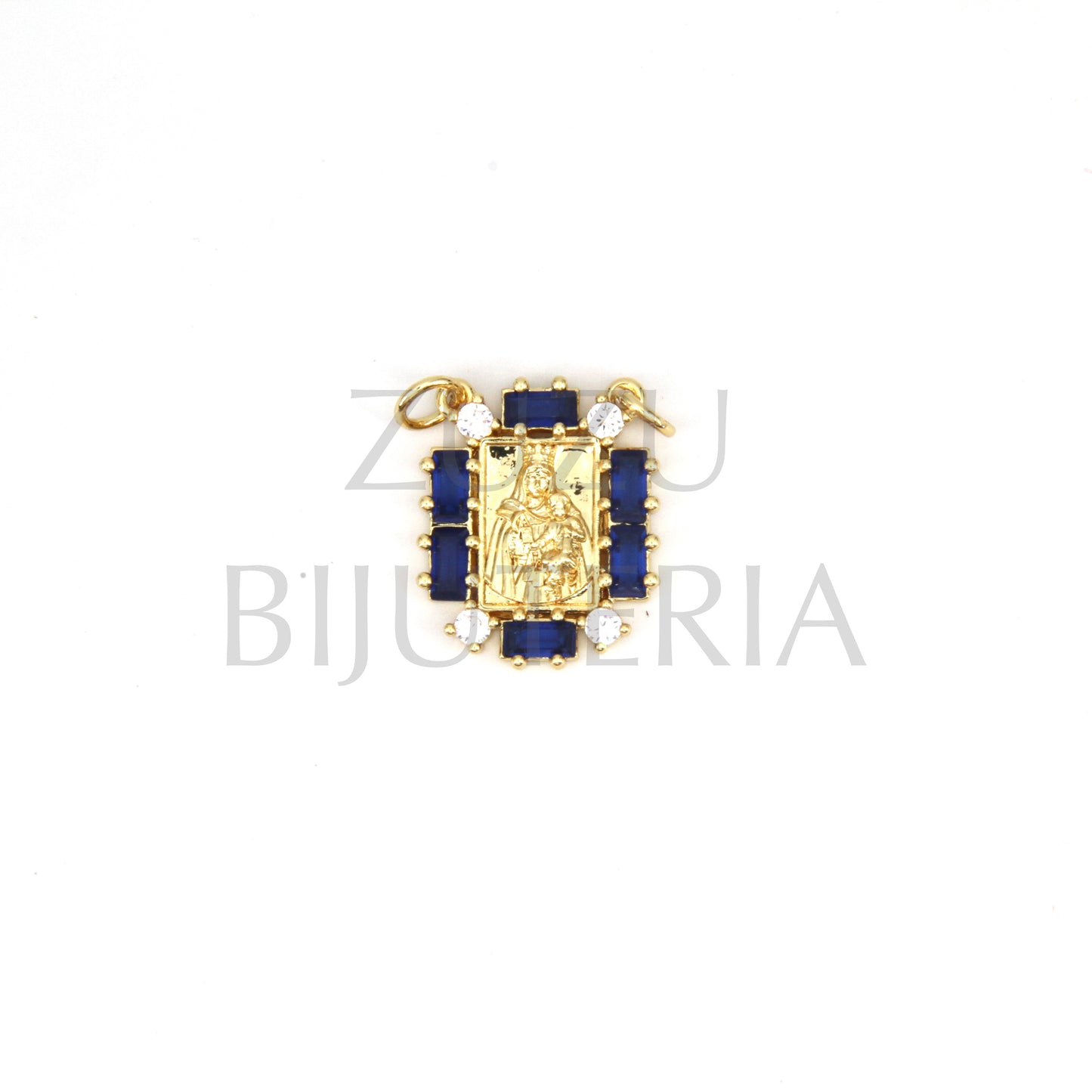 Pendant Our Lady with Zirconia 20mm x 16mm - Brass