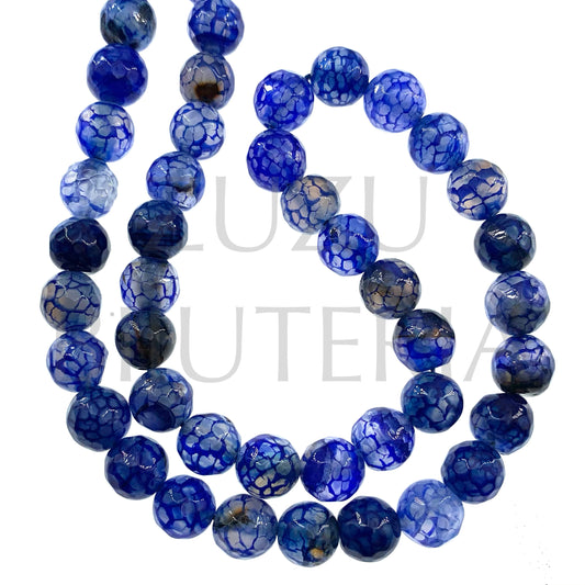 Fiada Pedra Azul 8mm (furo 1mm) Comprimento 38cm (46 contas)