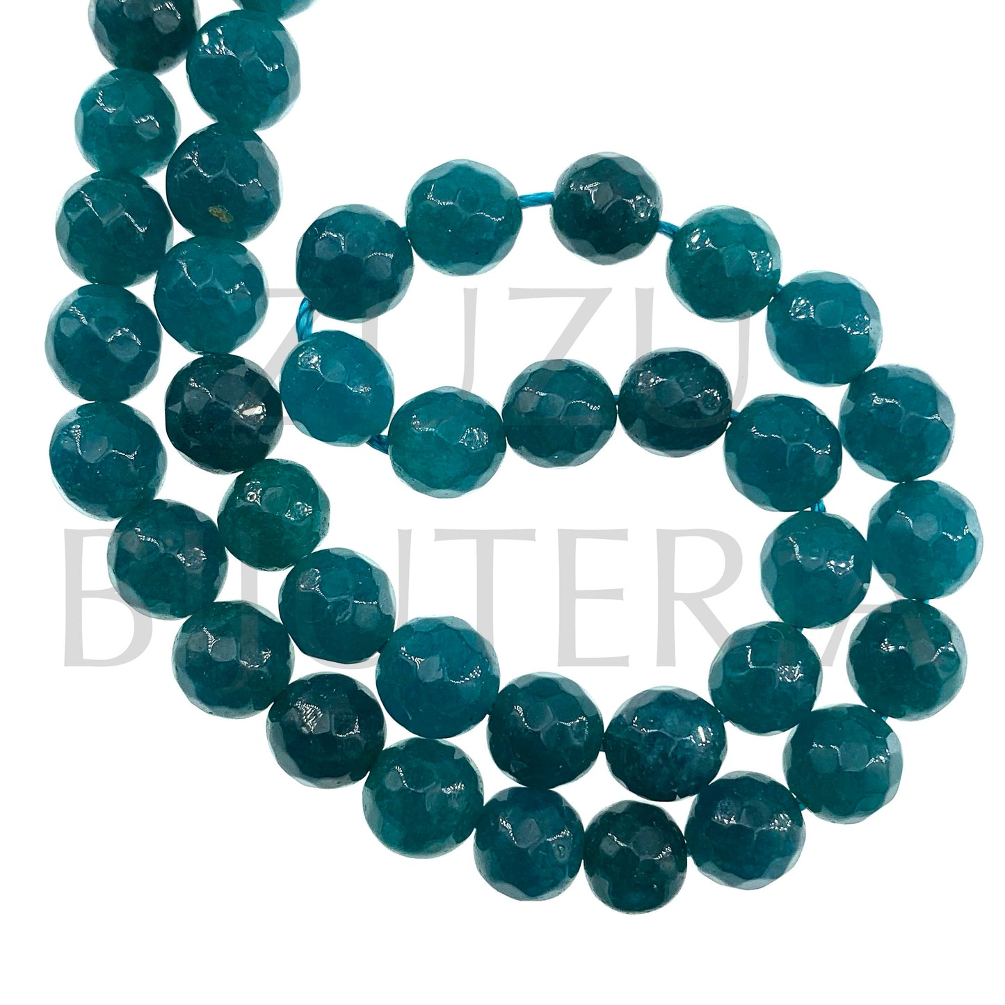 Blue Agate Stone Sprinkler 8mm (hole 1mm) Length 38cm (46 beads)