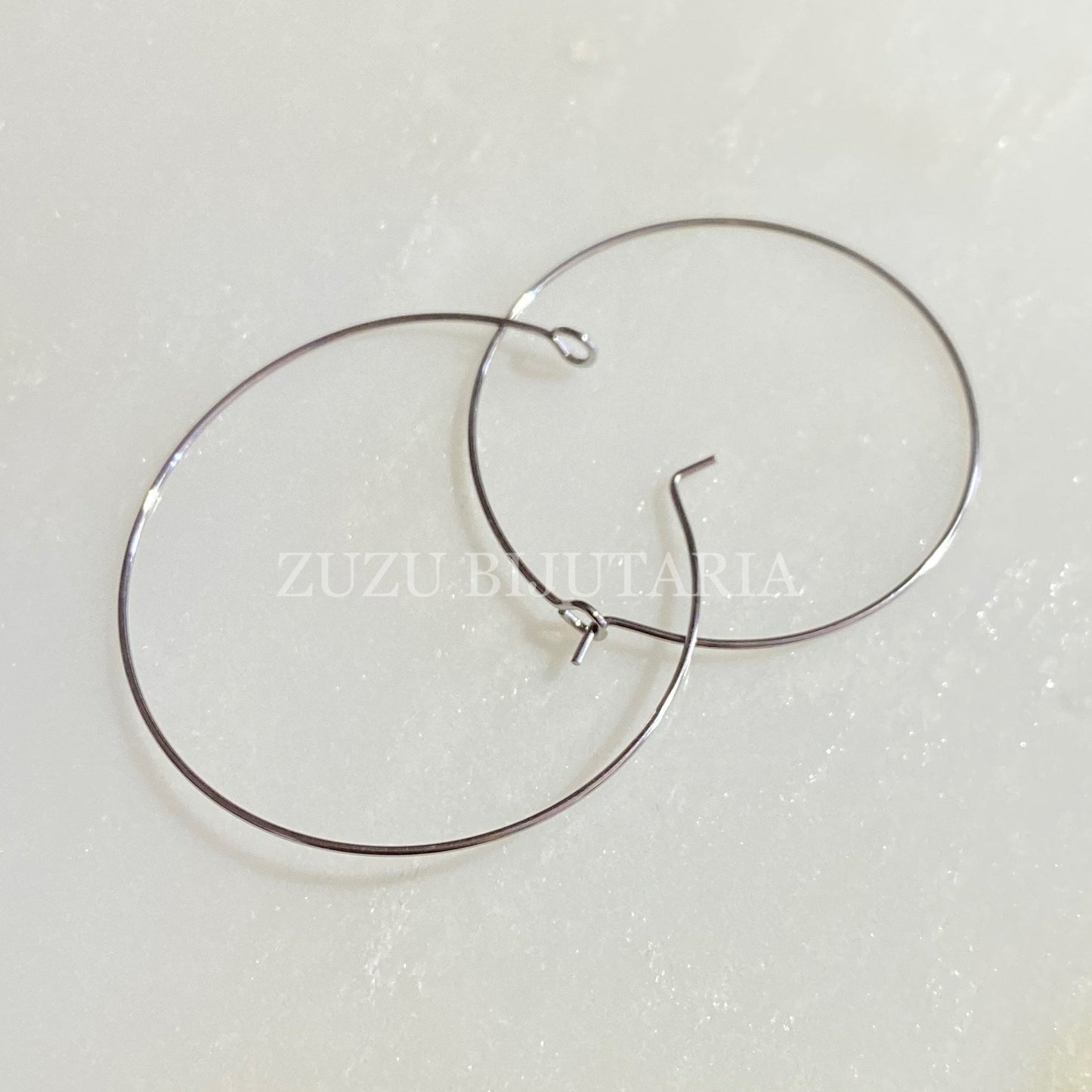 Fine Hoop Earring 1mm Silver - 20 pairs