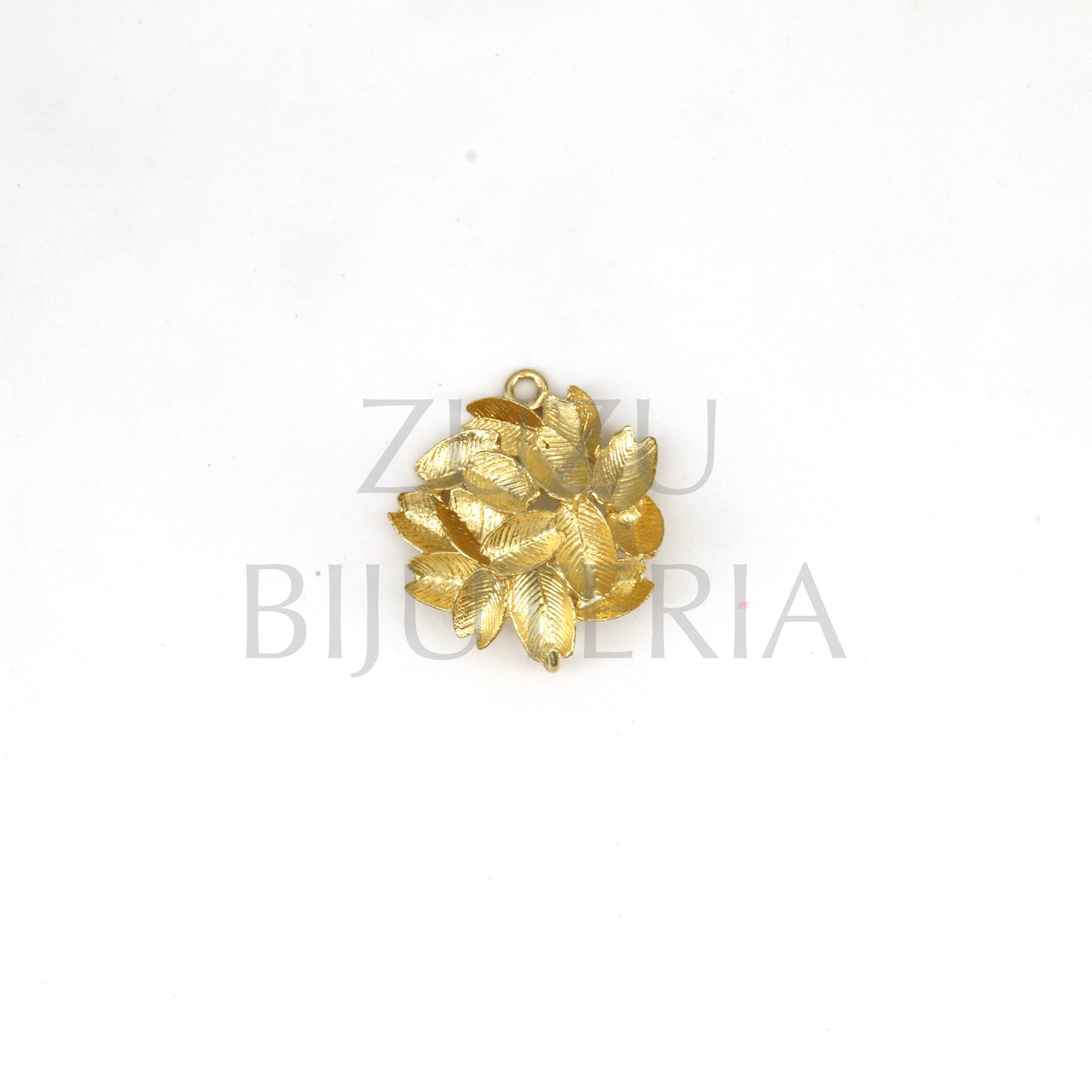 Pendente Folha Dourado 23mm - Cobre