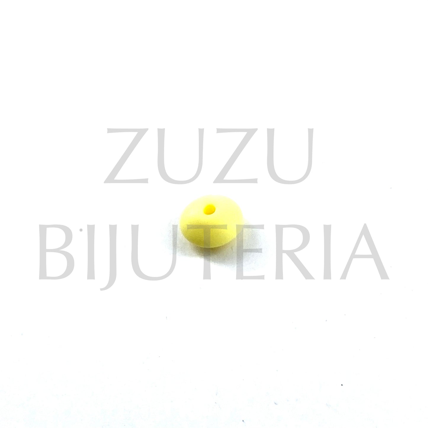 Conta Disco Amarelo 15mm - Silicone