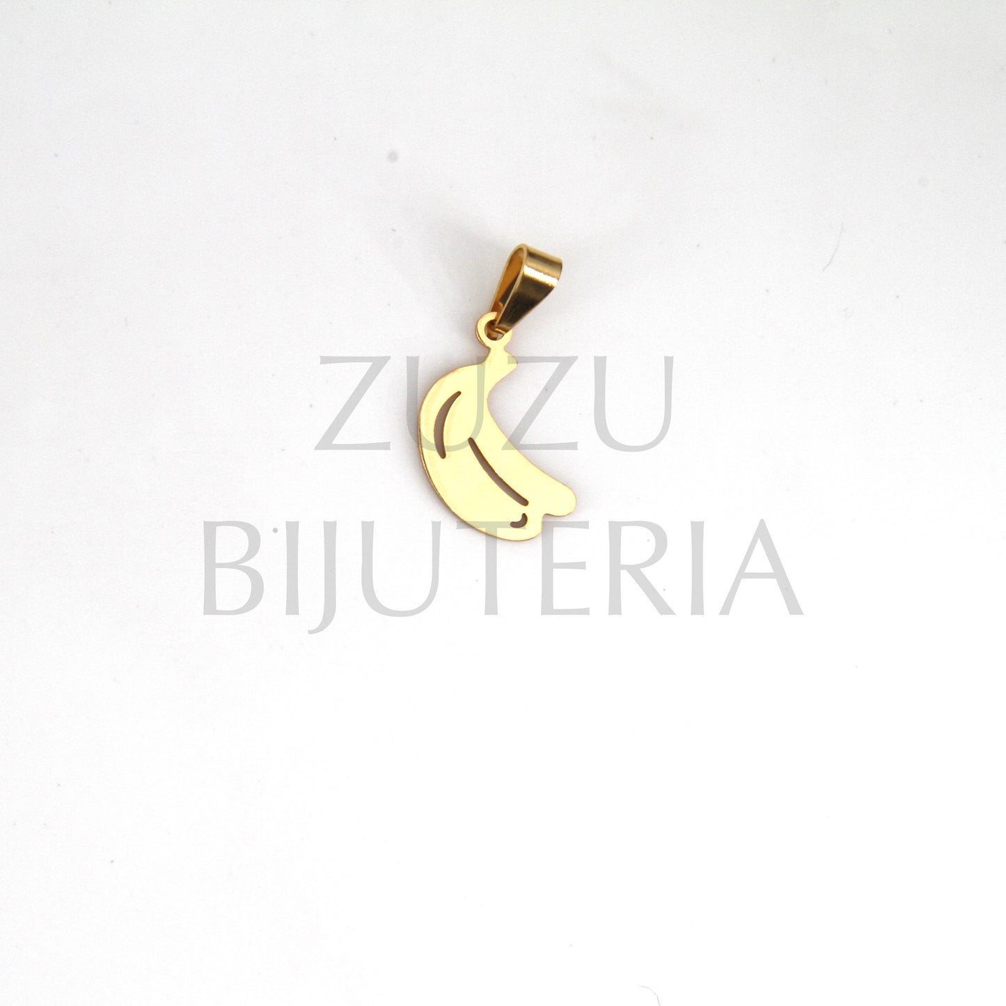 Pendente Banana Dourado 18mm x 10mm - Aço Inox