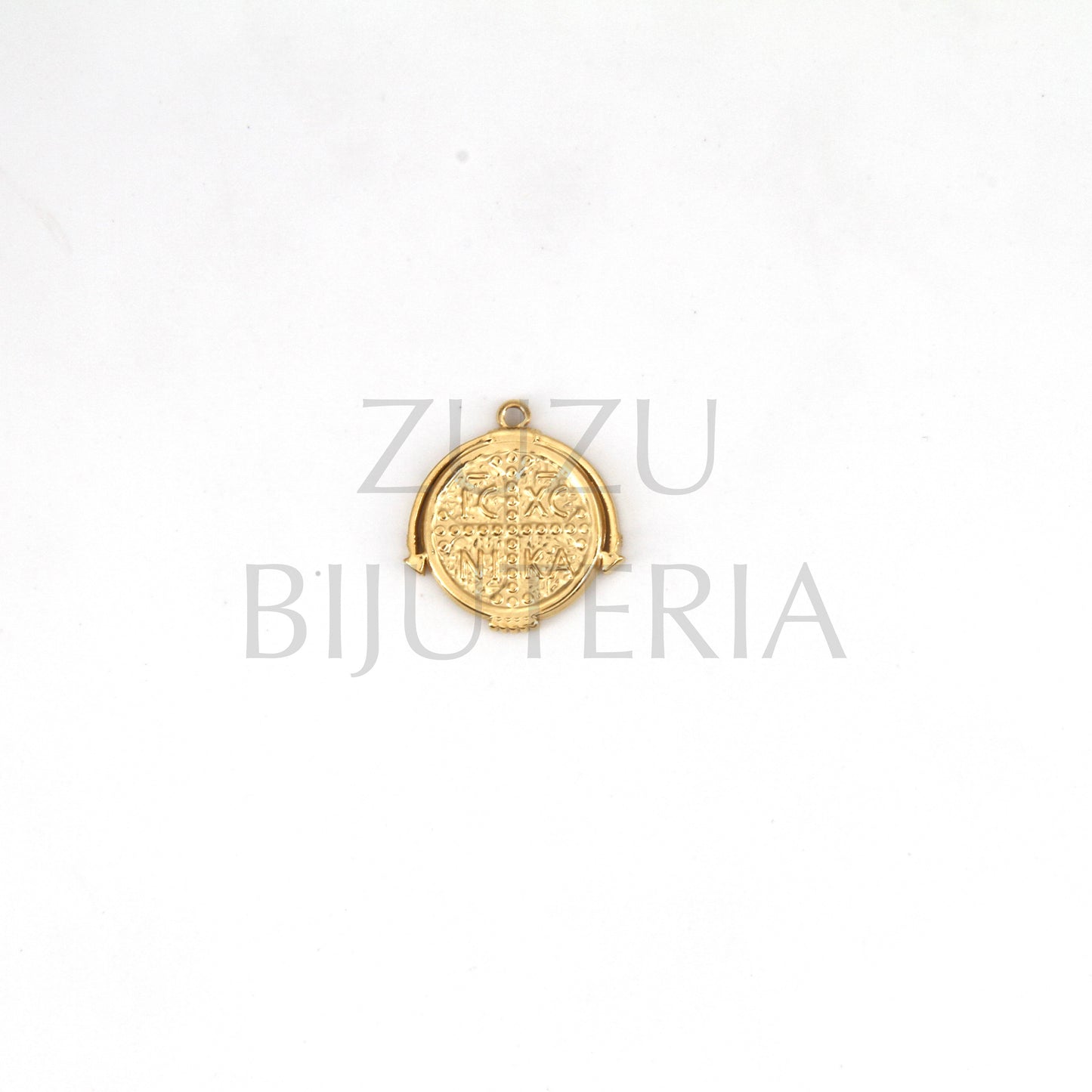 Symbol IC XC NI KA Golden Pendant 17mm - Stainless Steel