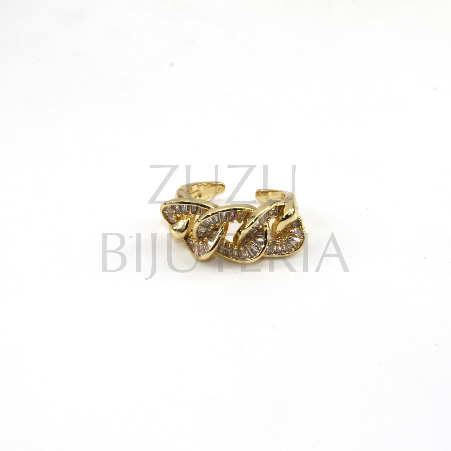 Ring with Zirconia (Adjustable) - Brass