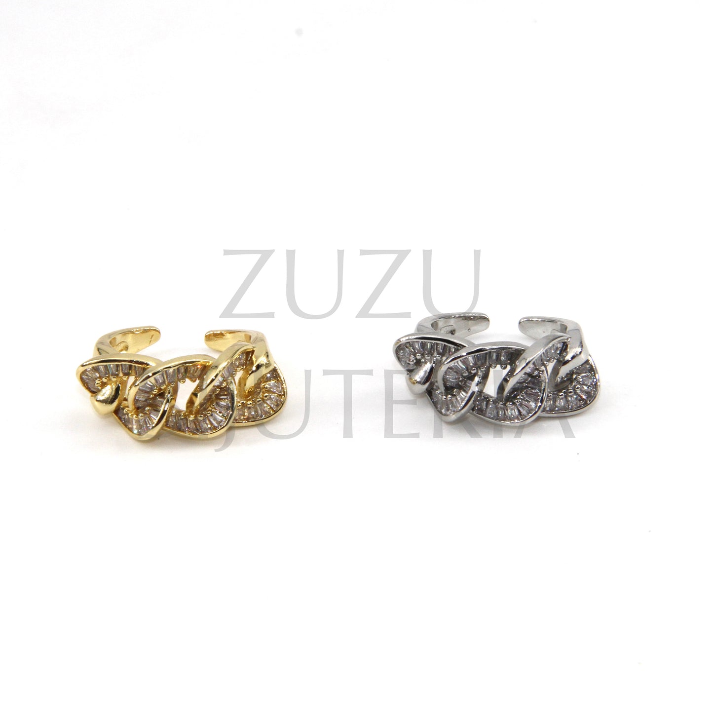 Ring with Zirconia (Adjustable) - Brass