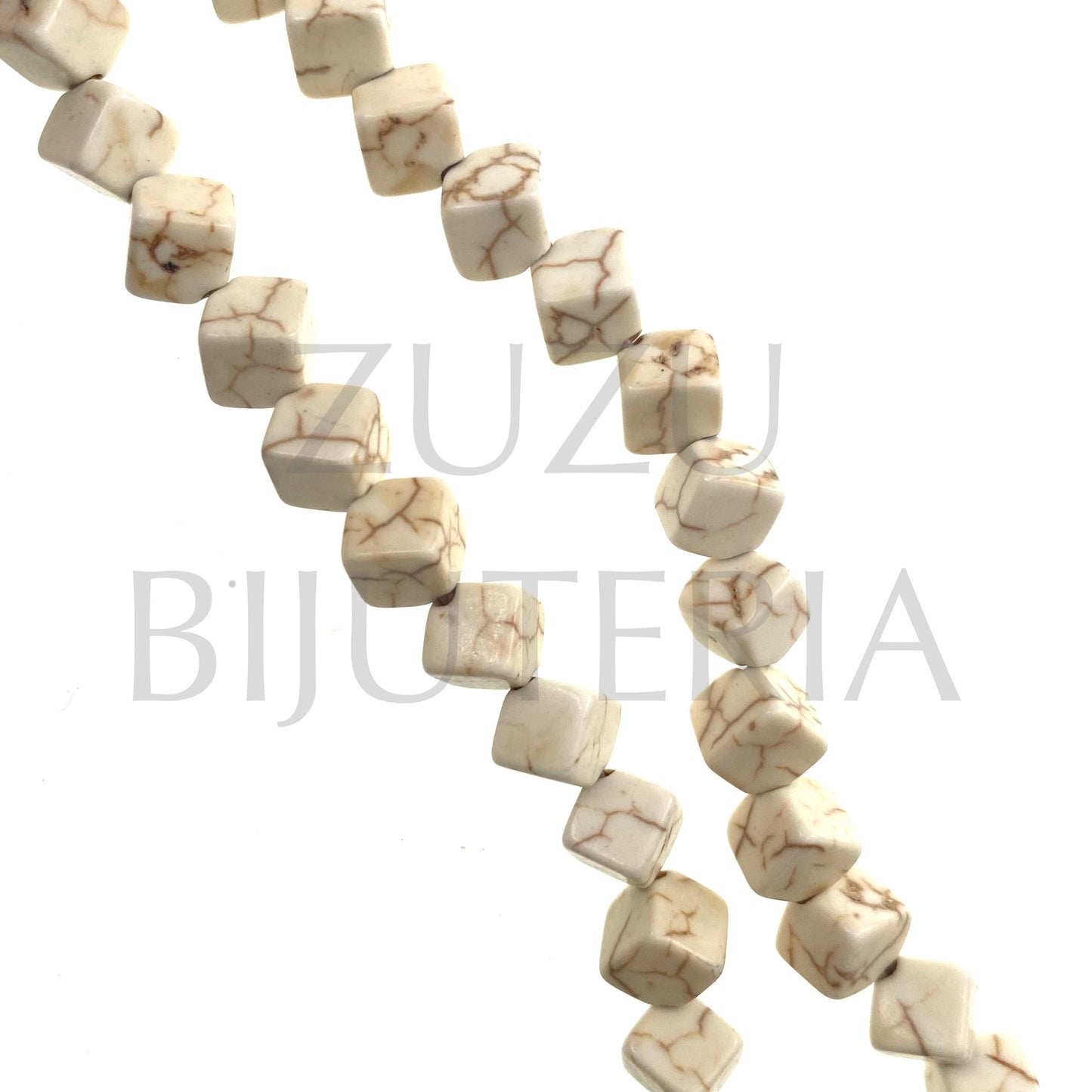 Thread/White Howlita Bead 8mm (1mm hole)