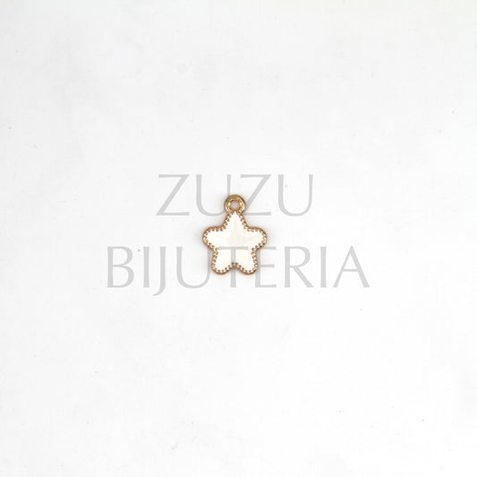 Pendente Estrela Branco 11mm - Cobre