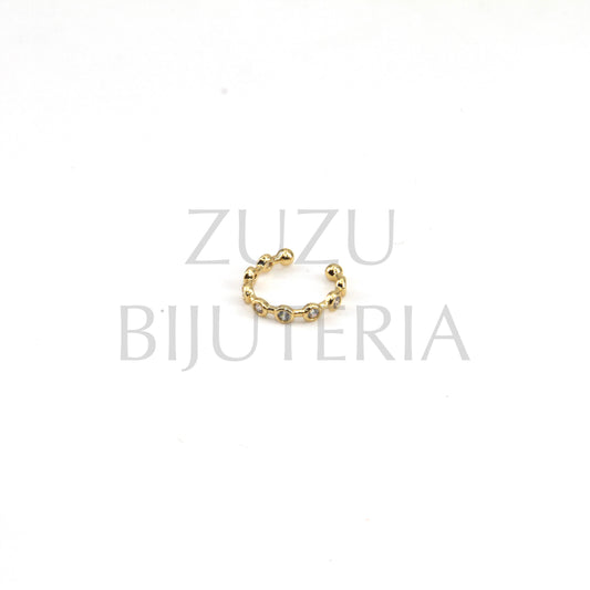 Anilha Dourado com Zirconias 13mm - Latão