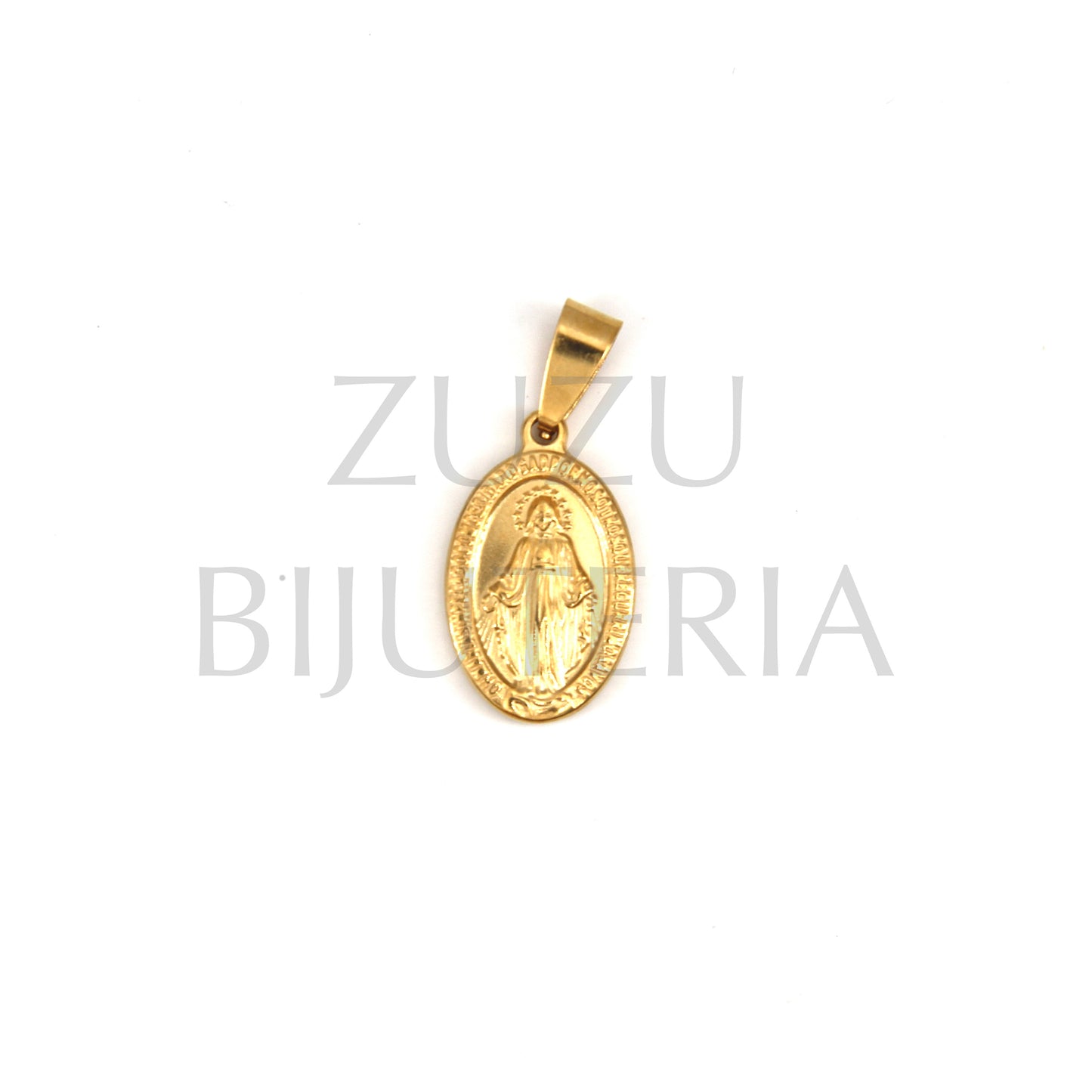 Pendente Nossa Senhora Dourado 23mm x 14mm - Aço Inox