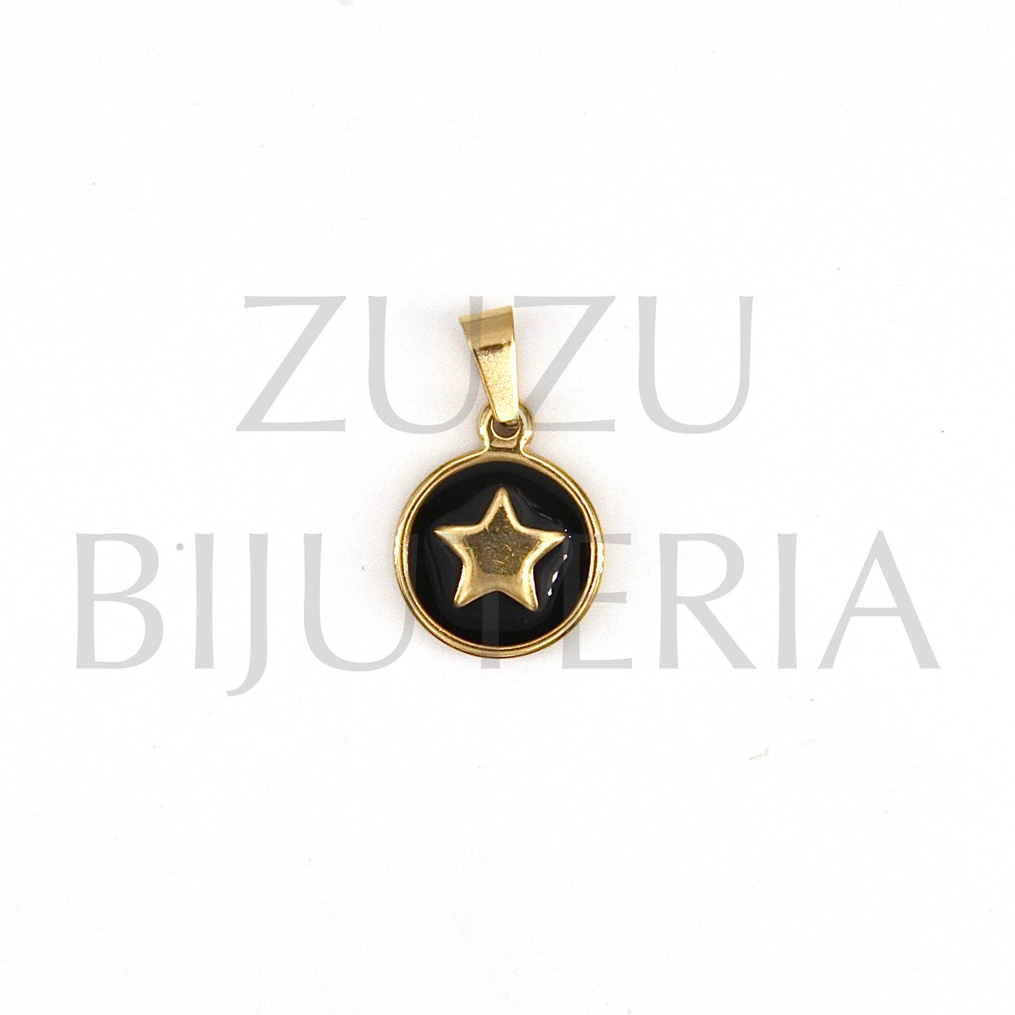 Pendente Estrela Dourado 15mm - Aço Inox