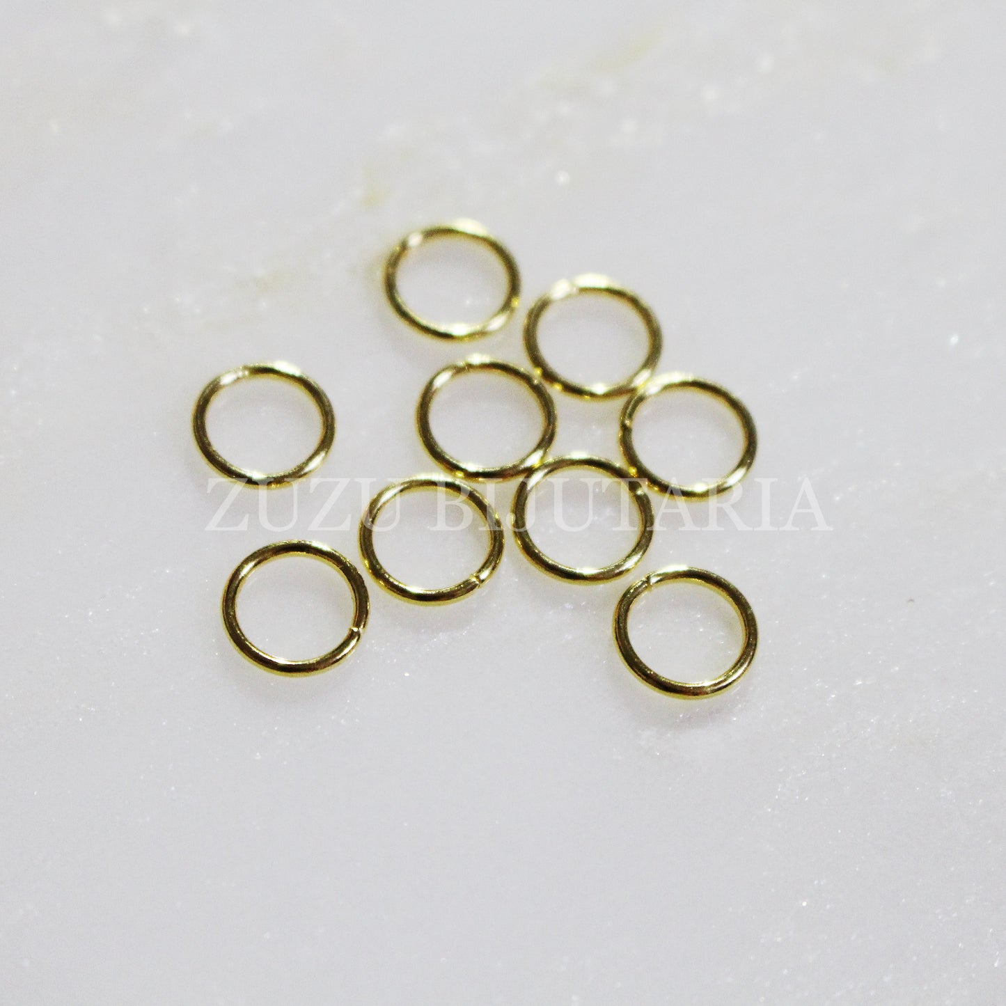 Argolas Dourado 8mm x 1mm (20 peças) - Aço Inox