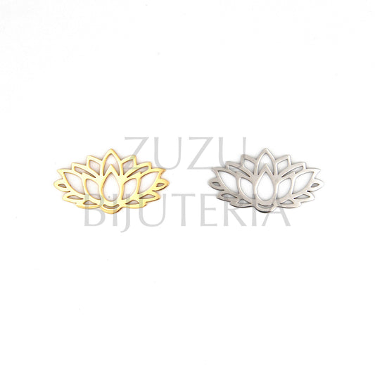 Lotus Pendant/Inset 17mm x 29mm - Stainless Steel