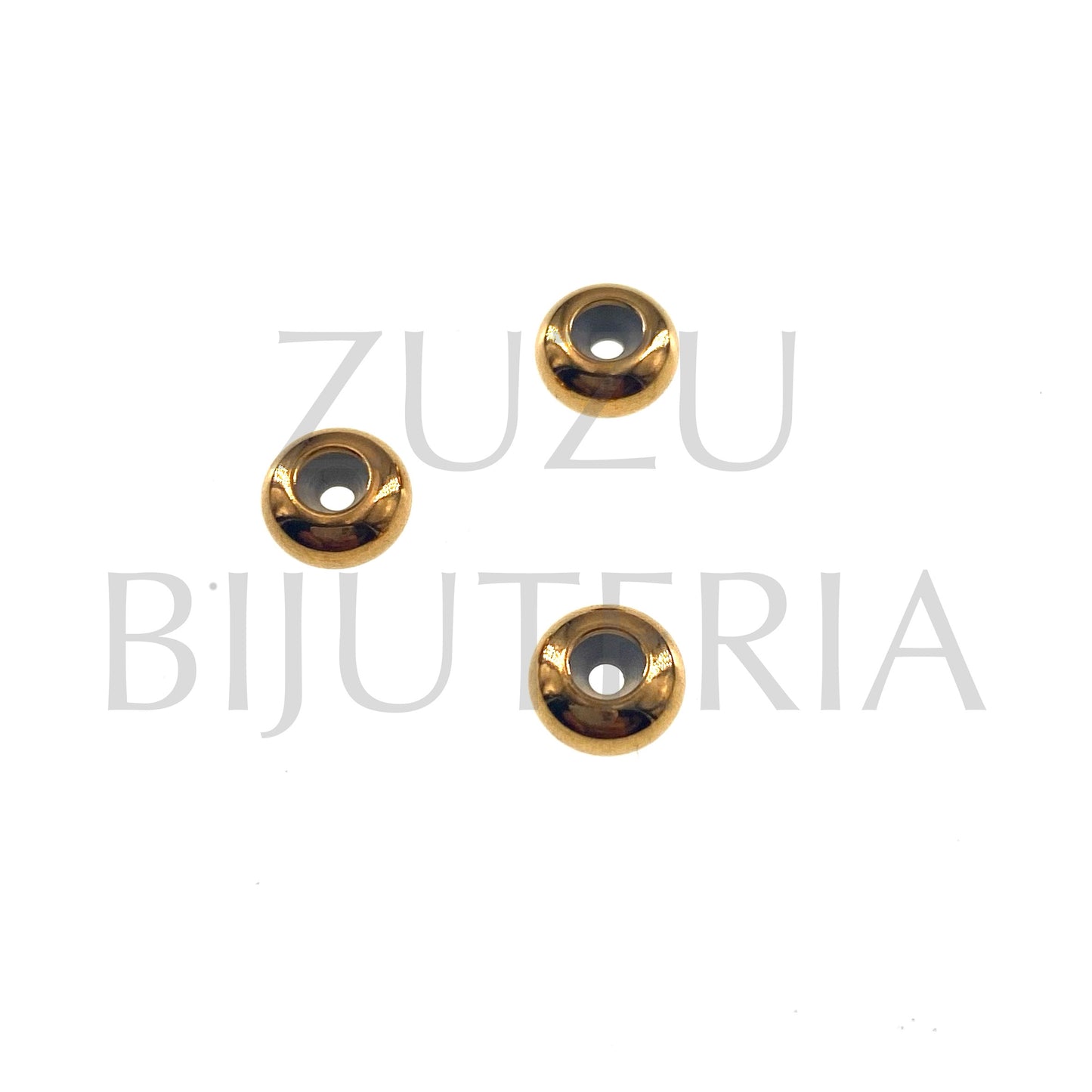 Terminal Dourado com Borracha 7mm - Aço Inox