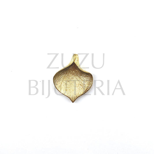 Pendente/Entremeio Folha Dourado 32mm x 27mm - Cobre