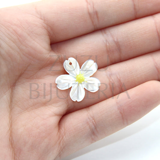 Mother of Pearl Flower Bead/Pendant 20mm